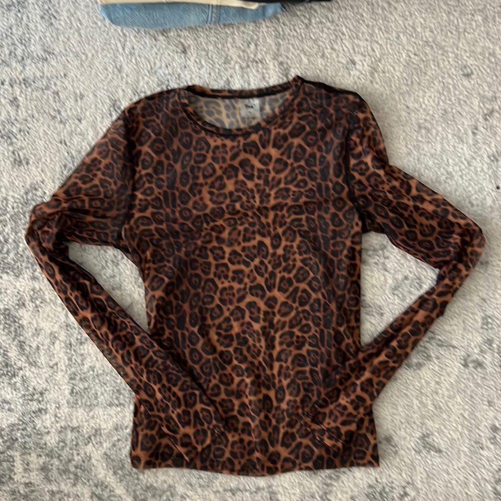 Sheer leopard aritzia top